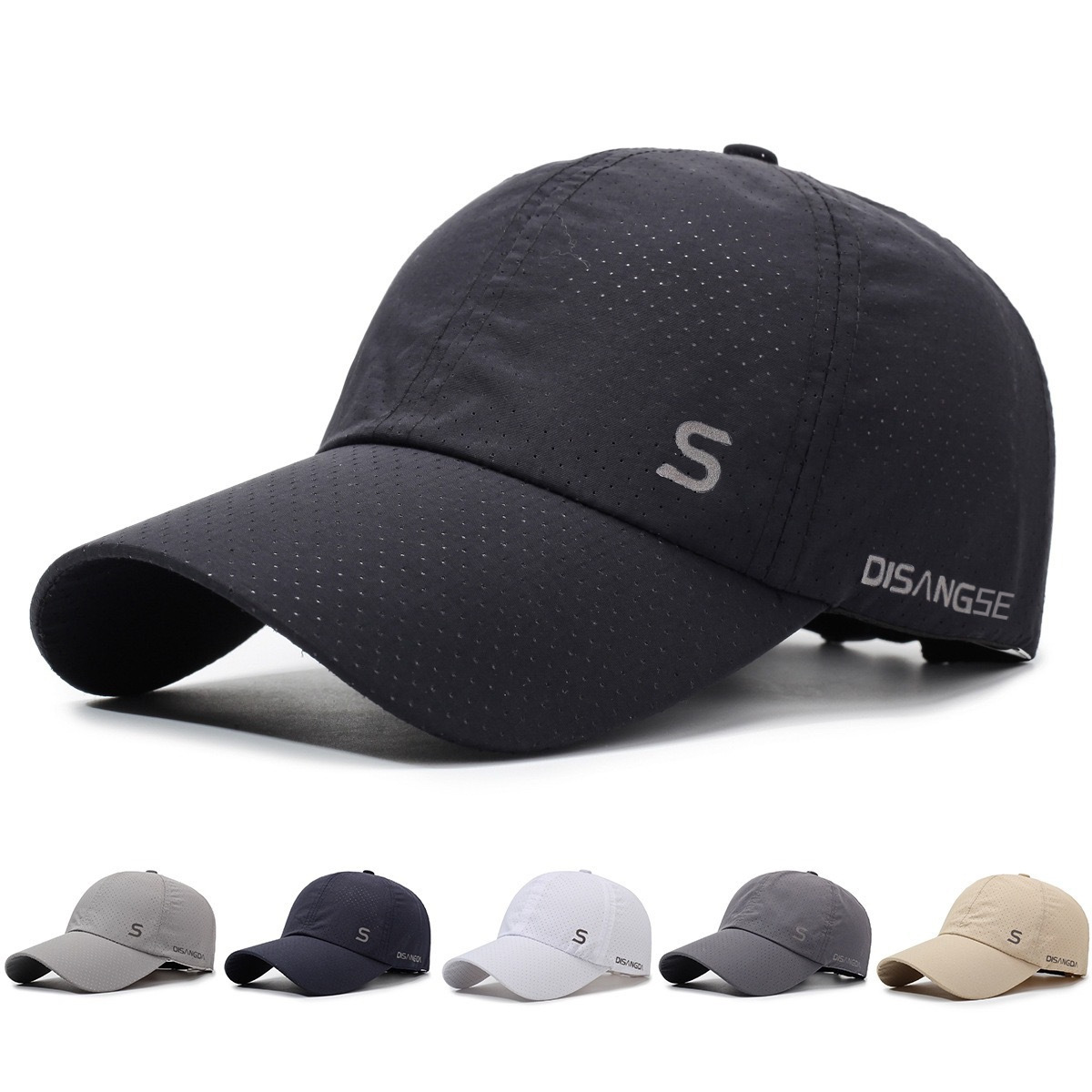 Summer Running Quick-Dry Baseball Cap Sun Protection Mesh Breathable Peaked Cap Unisex Casual Sports Sun Hat S Label