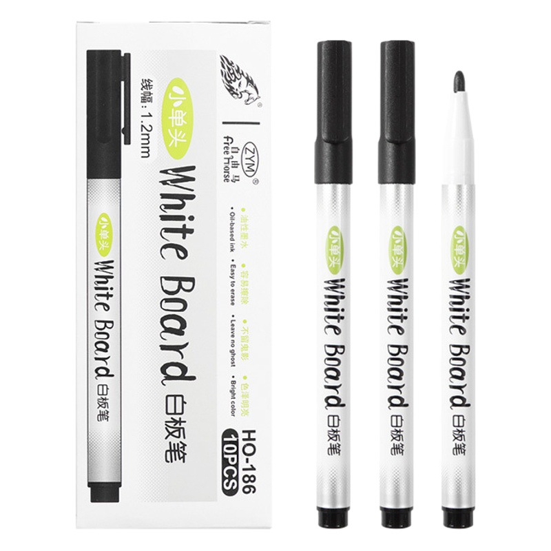 Pluma de pizarra de gran capacidad respetuosa con el medio ambiente marcador borrable a base de agua negro lavable y borrable pluma de pizarra en caja papelería al por mayor