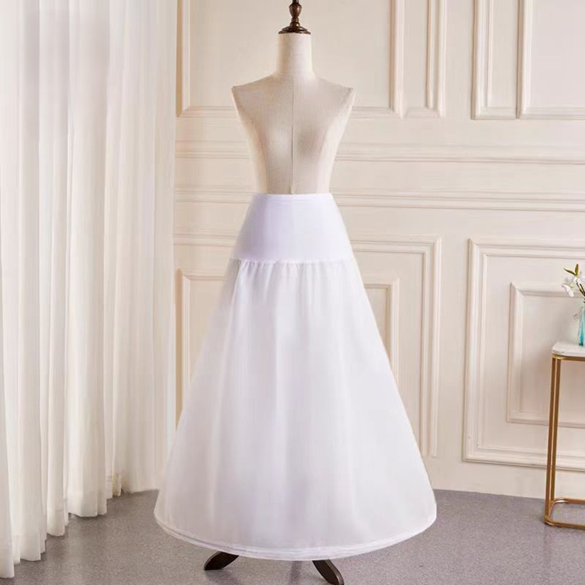 Factory Supply Steel Ring Elastic Cloth Waist-Tie Hoop Petticoat Floor-Length Wedding Dress Hoop Petticoat Photography Puff Skirt Underskirt