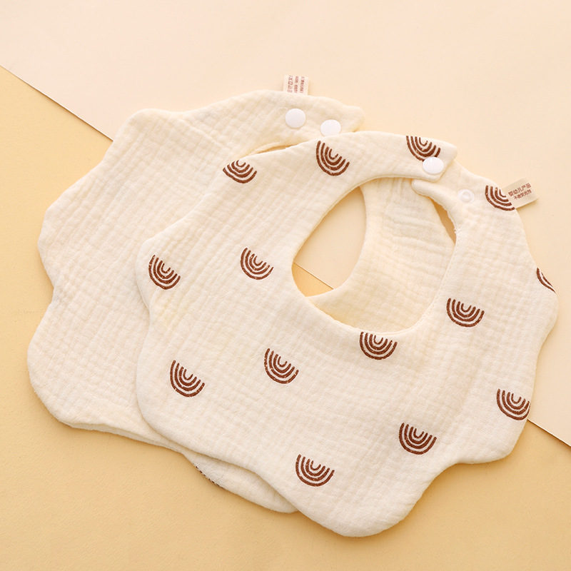 Babero para bebés todos los días Toalla de saliva transpirable de gasa de algodón de seis capas Bebé recién nacido Un babero de pétalos para hombres y mujeres