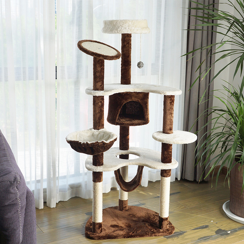 Large Cat Climbing Frame Multi-cat Suitable For Sisal Cat Scratching Post Cat Nest Cat Scratching Board Integrated Cat Tower Cat Villa