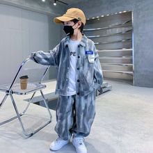 男童春装牛仔套装2025新款中大儿童洋气男孩春秋帅气炸街两件套潮