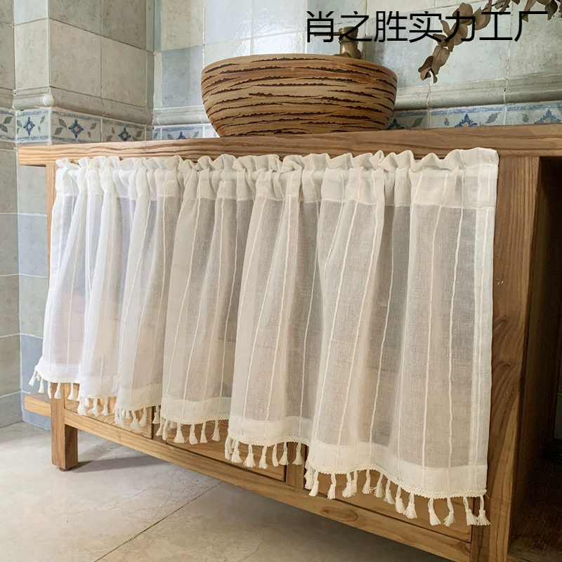 Штора для шкафа в американском стиле, прозрачная занавеска для книжной полки, пылезащитная занавеска, полузанавеска на липучке без сверления, короткая занавеска, занавеска для шкафа.