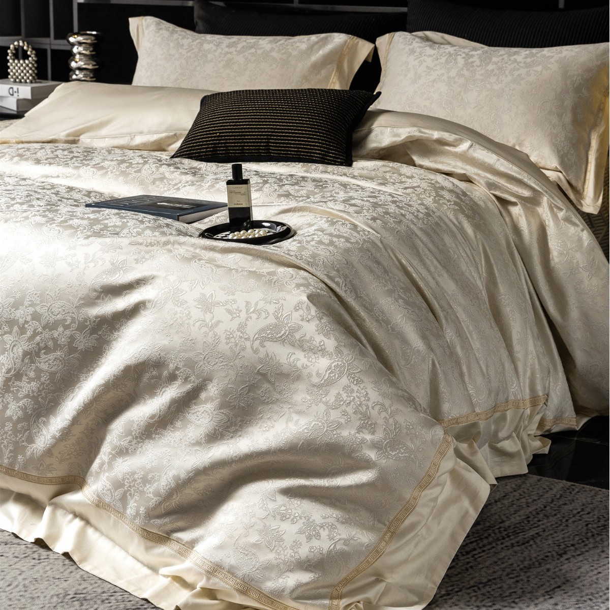 Luxury Italian Jacquard Bedding Bed Sheetss, Bed Covers, Australian Cotton, Pure Cotton, Long-Staple Cotton Four-Piece Set, Home Textiles, Provence