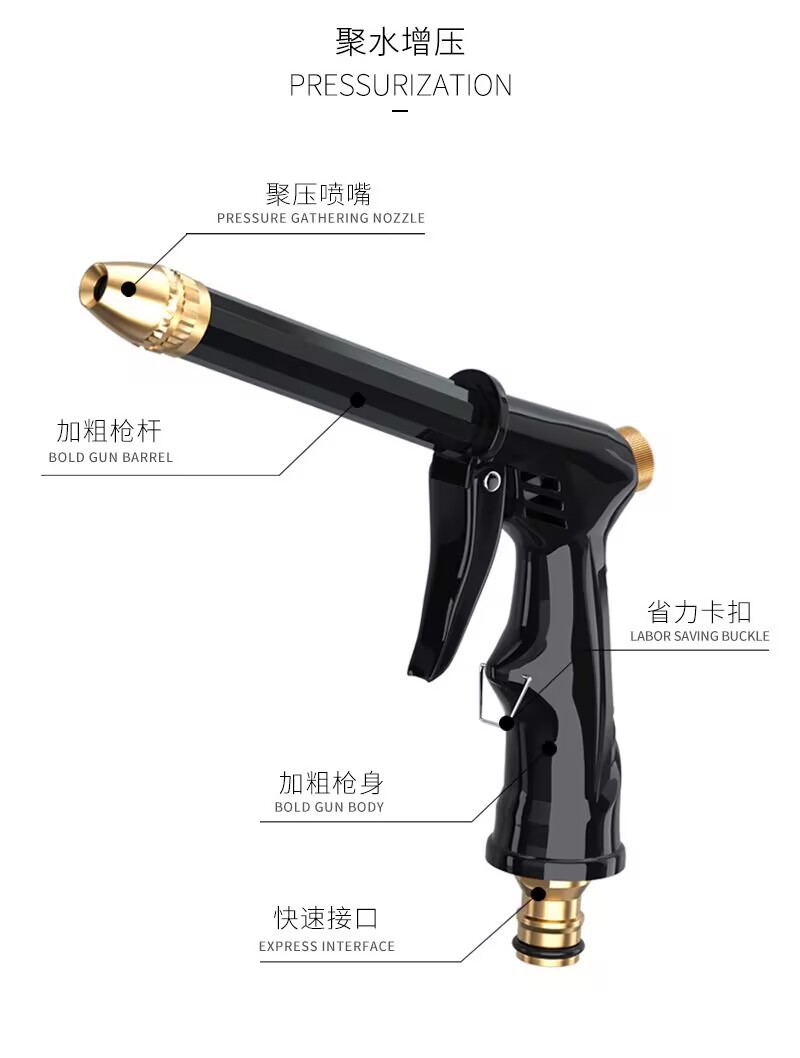 Cross-Border Wholesale Thickened Water Gun Bubble Shell Set High-Pressure Car Wash Spray Gun Faucet Car Wash High-Pressure Water Gun