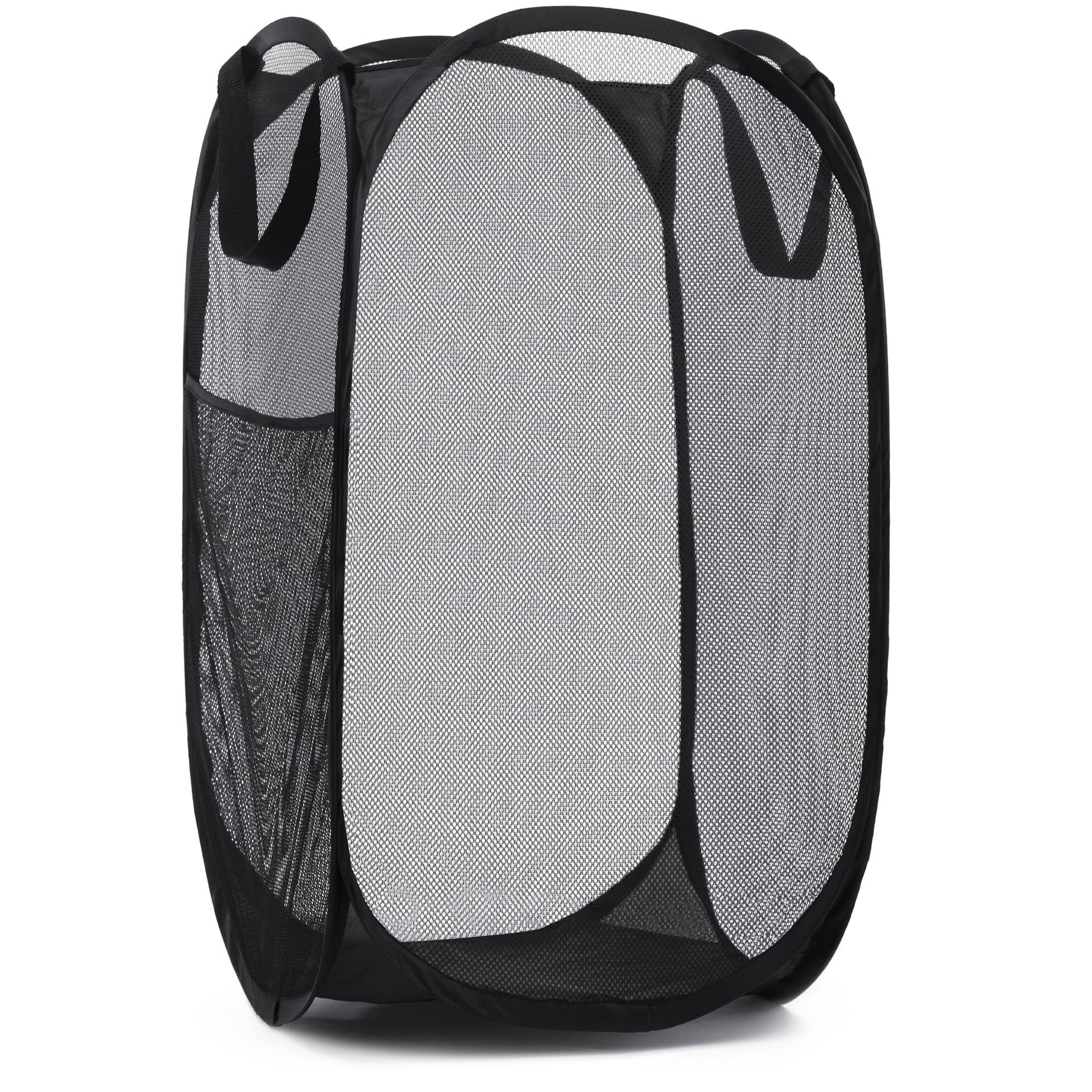 Mesh pop-up laundry basket portable durable handle foldable storage easy to open children's room dormitory travel