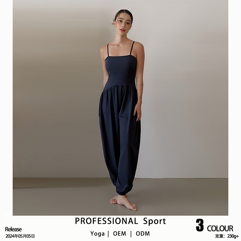 New European and American Style Sleeveless Yoga Jumpsuit for Women, Suitable for Outdoor Running and Fitness, Slim-Fit One-Piece Bodysuit