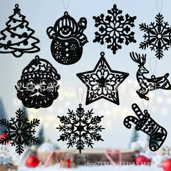 42pcs black Christmas pendant set