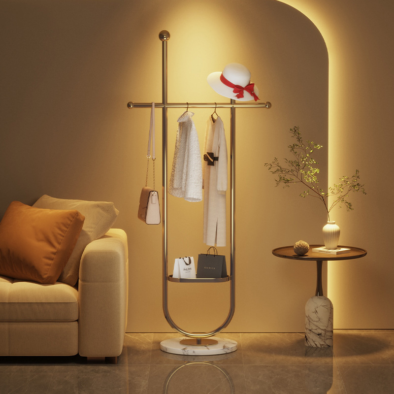 Hanger Floor Coat Rack Household Bedroom Space Use Artifact Room Does Not Occupy Light Luxury Storage Rod Internet Celebrity Jane