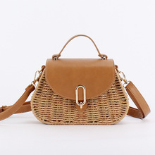 一件代发新款时尚复古纸绳编织包海边度假休闲拍照日常百搭女士包