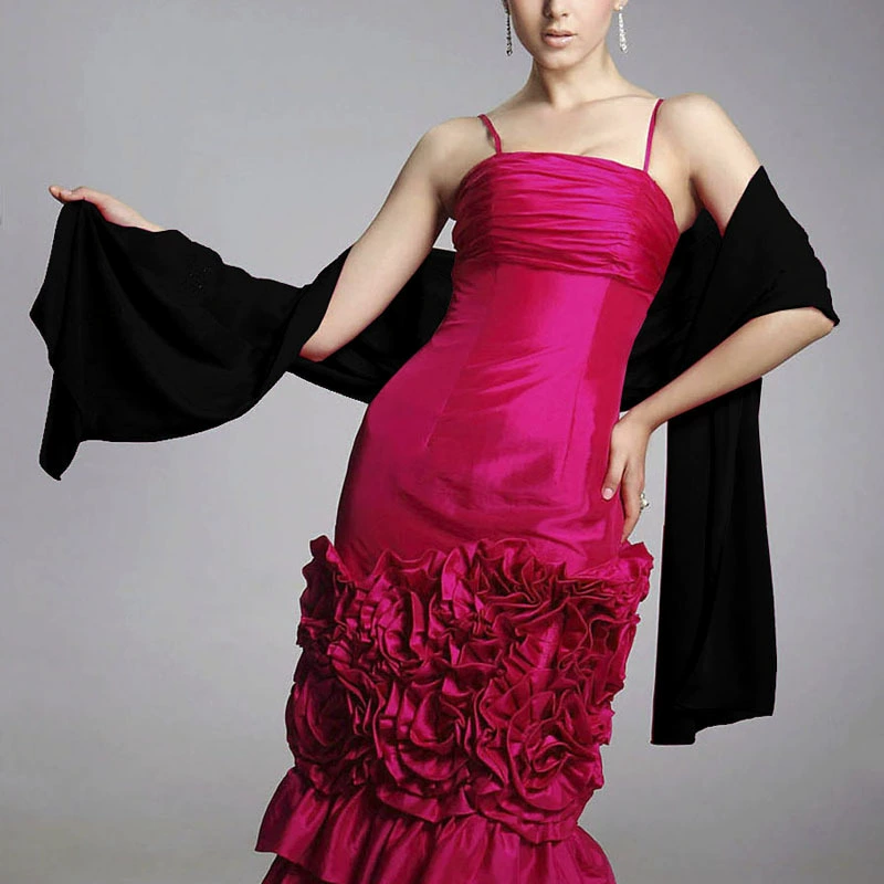 Шифон в европейском и американском стиле, женское свадебное платье для подружки невесты, банкетное вечернее платье, шелковый шарф, удлиненное верхнее платье двойного назначения