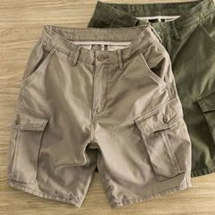夏ins潮牌工装半ズボン男英倫風青春レトロゆるいストレート多袋カジュアル五分ズボン