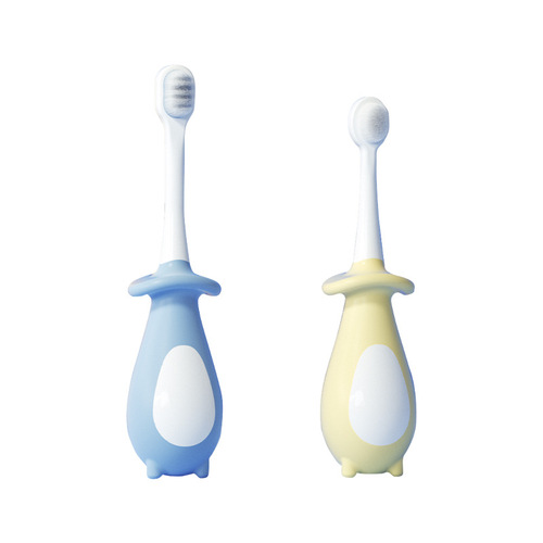 Amy Amy Cartoon Thousand-Bristled Toothbrush Baby Penguin-shaped Double Pack Mouth Guard Soft-bristled Children's Toothbrush