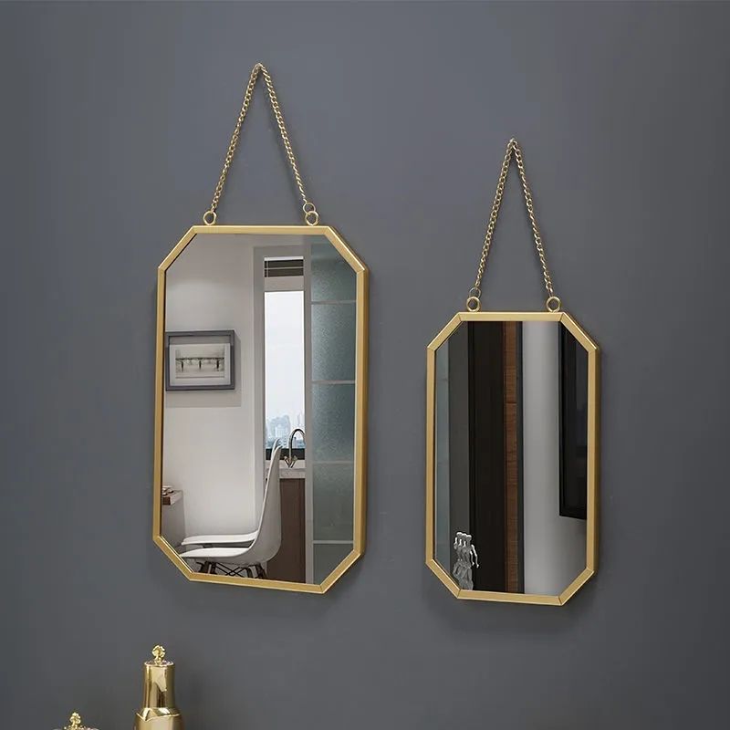 Bathroom Mirror Full-Body Makeup Mirror No-Drill Dormitory Toilet Restroom Wall-Mounted Home Mirror Dressing Mirror Full-Body