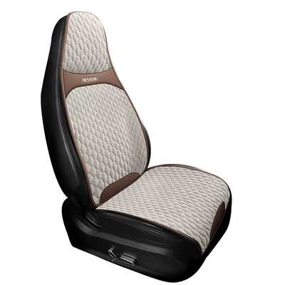 Seat cushion, seat cover Leather and Linen Seat Covers - warm-rice-front-row-single-seat-one-piece-head-saddle-pad-gaomi-chun-ma