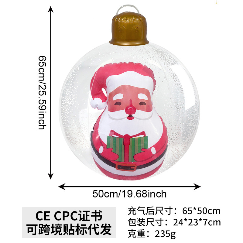 Bolas de Navidad inflables de dibujos animados transfronterizos Navidad Navidad Disposición de juguetes de PVC transparente espesa image 9