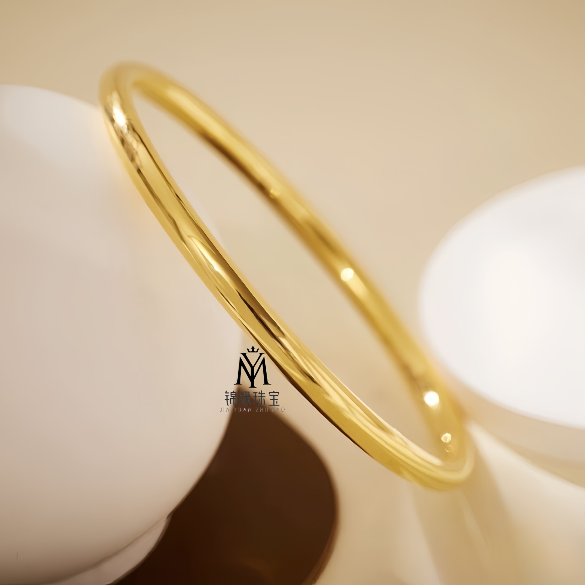 k 옐로우 후프 팔찌(광택) 4m