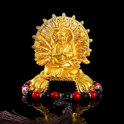 Car ornaments decoration alloy double-sided thousand-handed - 10613cm-solar-thousand-hands-guanyin-pi-xiu-pearl