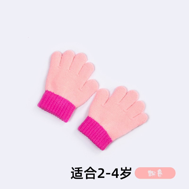 幼儿园女宝宝手套男孩冬季儿童防寒保暖可爱五指针织毛线手套批发|undefined