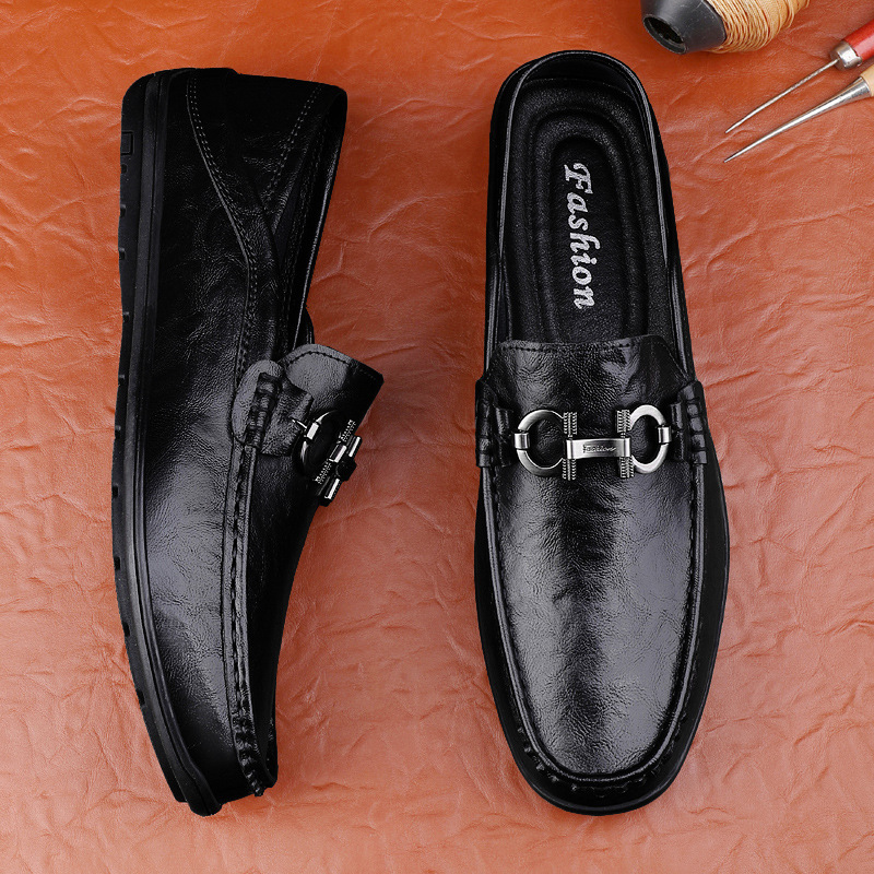 Zapatos casuales transfronterizos de tamaño grande, zapatos de cuero para hombres, zapatos de soya sola suave, zapatos de soya de soja británica