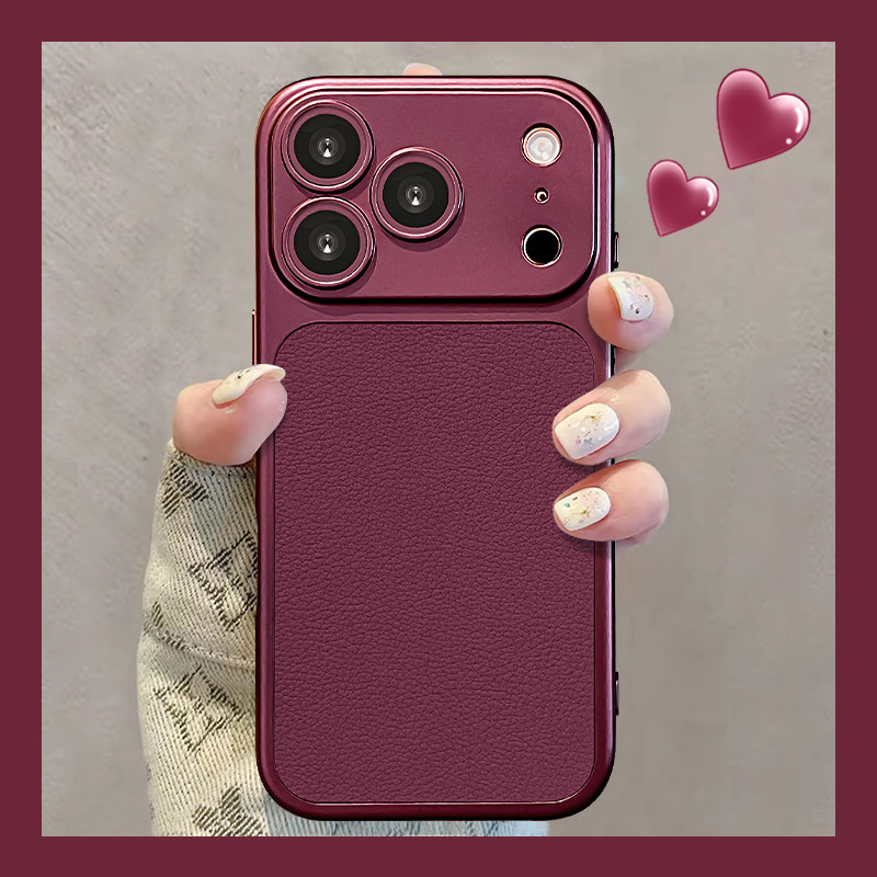 Suitable for Apple 18pm phone case, iPhone 16 Burgundy Red, 15 Eyelid Pattern, 17 Solid Color, 14 Silicone Anti-Drop