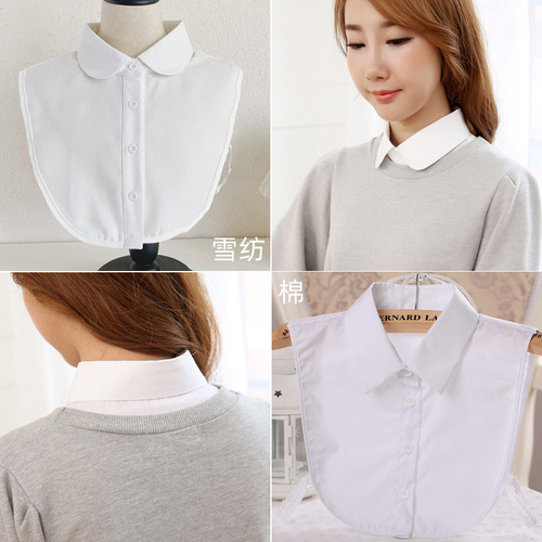 Women's Versatile Baby Collar Winter White Collar Shirt, Decorative Collar, Korean Style, Autumn Black Fake Collar, Wholesale
