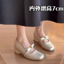 ������7CM��ͷ�����������䵥Ь2026�����۽�С����ǳ�ڸ߸�ЬŮ