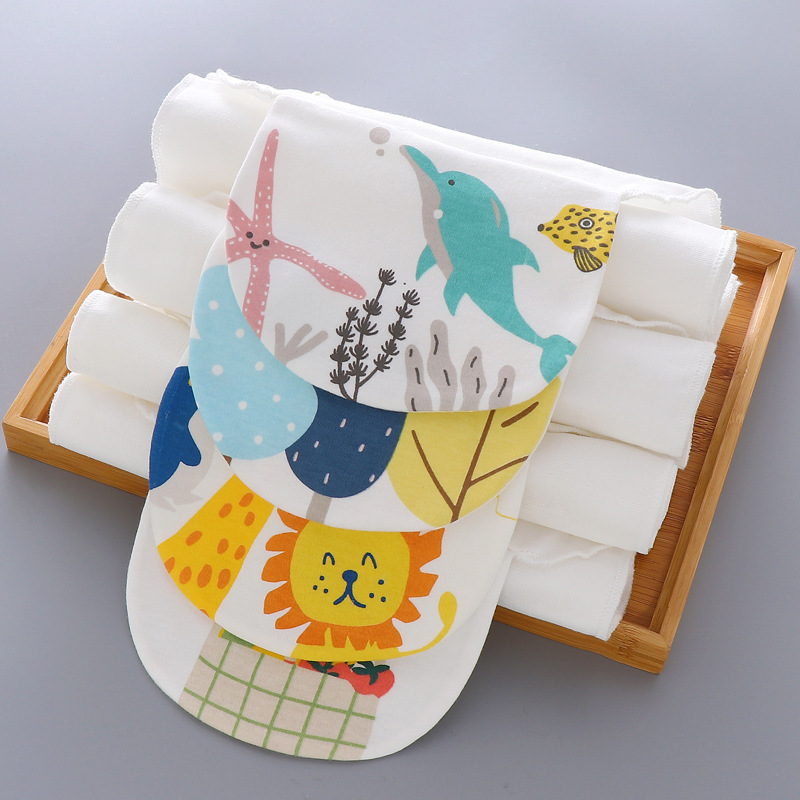 Sweat-absorbent towel for children, 4-layer gauze pad sling, kindergarten baby sweat-proof towel, children's sweat-absorbent towel, two combinations