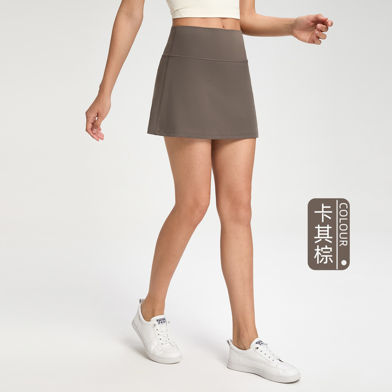 アテナルル偽ツーピーステニススカート女性のハイウエスト痩身露出防止小さな A スカートフィットネススポーツヨガスカート|undefined