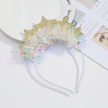 亚马逊热款雨丝五角星发箍儿童生日拍照装扮头箍舞台表演演出道具