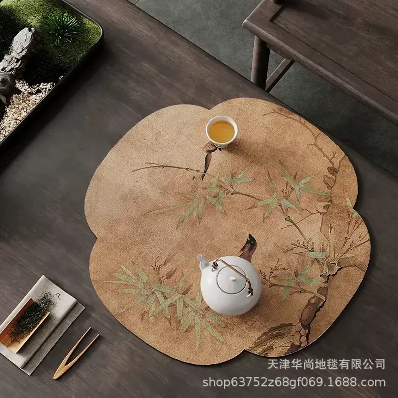 新中式禅意茶垫桌垫茶杯垫子硅藻泥沥水垫茶席餐垫吸水速干隔热垫