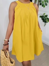 W 74404 Sleeves Pocket Dress ��������ȹ �羳ŷ������ѷ��