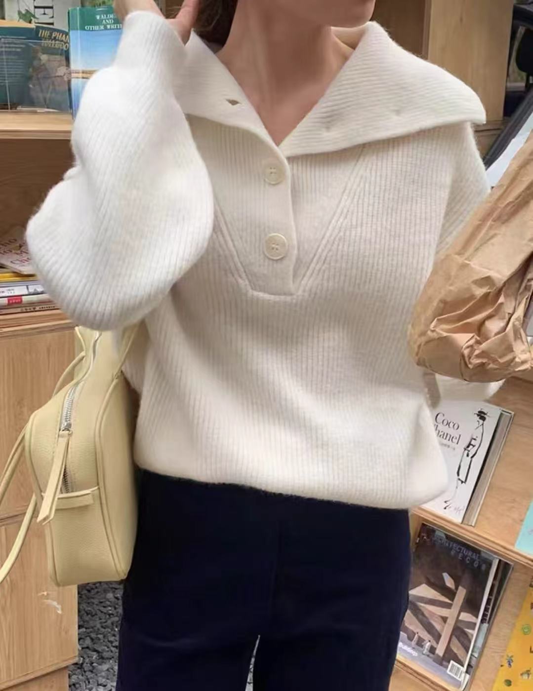 Suéter de moda de estilo suave popular de este año para mujer 2025 otoño e invierno nuevo top de reducción de edad súper atractivo image 10