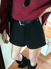 秋冬新款女韩版高腰显瘦百搭毛呢A字小个子休闲修身欧货时尚短裤