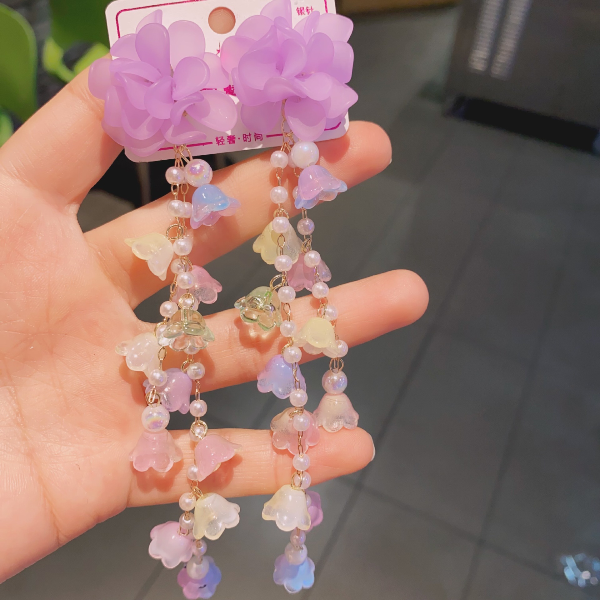 Elegant Flower Arylic Imitation Pearl Drop Earrings display picture 5