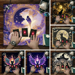 塔罗牌桌布Tarot Tablecloth猫咪女巫塔罗牌卡牌桌游布绒布桌布