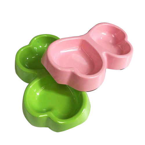 Pet Love Double Bowl Dog and Cat Food Bowl Dog Bowl Cat Bowl Melamine Material