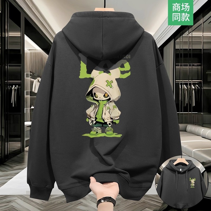 2025新款卫衣男春秋冬季加绒加厚连帽外套美式潮牌潮流男士上衣服|undefined
