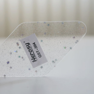 Wenzhou manufacturer Silver pink star acrylic plate laser organic glass plate keychain stand-up acrylic pmma