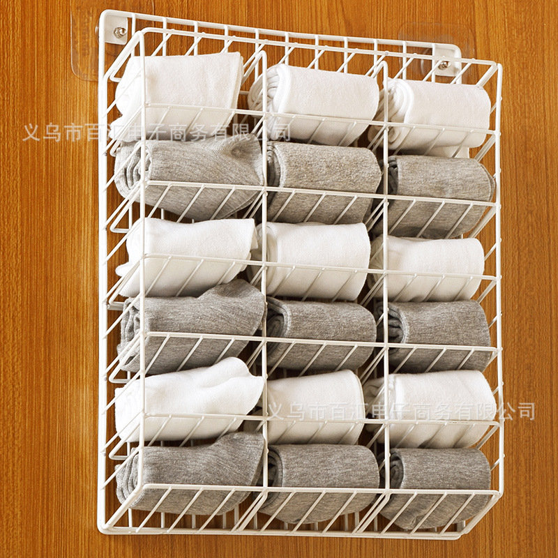 18 그리드 흰색 양말 랙