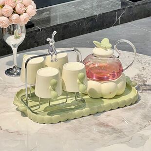 Warm Room Tea Set Ins Style Small Set Health Ladies Teapot High Temperature Resistant Glass Fruit Flower Tea Set