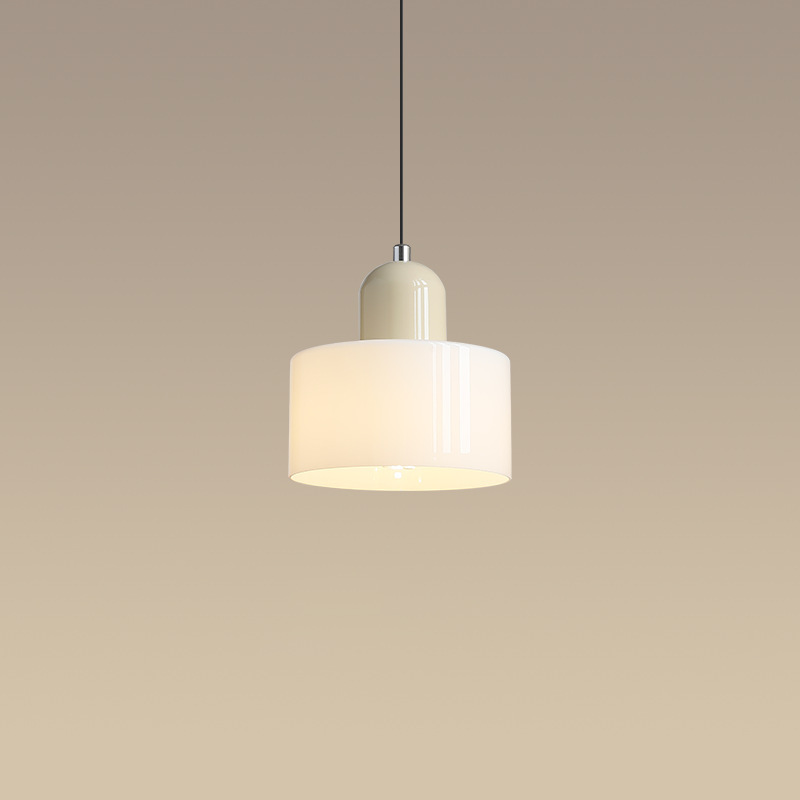 New Chinese Cream Wind Round Glass Small Chandelier Warm Bedroom Bedside Lamp Simple Modern Restaurant Bar Lamp