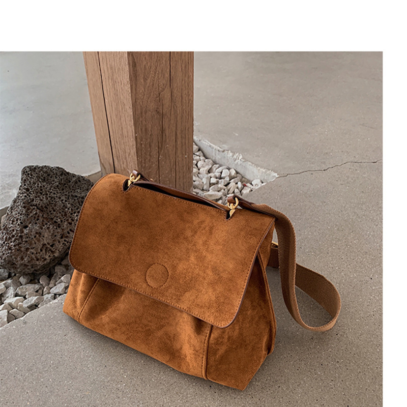Vintage tela de terciopelo marrón versátil otoño invierno bolso de mujer gran capacidad mochila bolso de hombro bolso de mujer bolso grande 2025 nueva moda