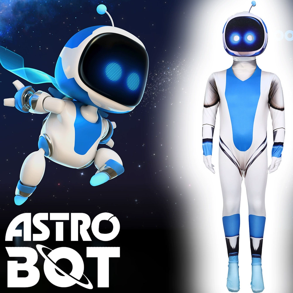 Astro Bot Косплей Косплей Костюм Косплей Косплей Косплей Косплей Костюм для показа Хэллоуина
