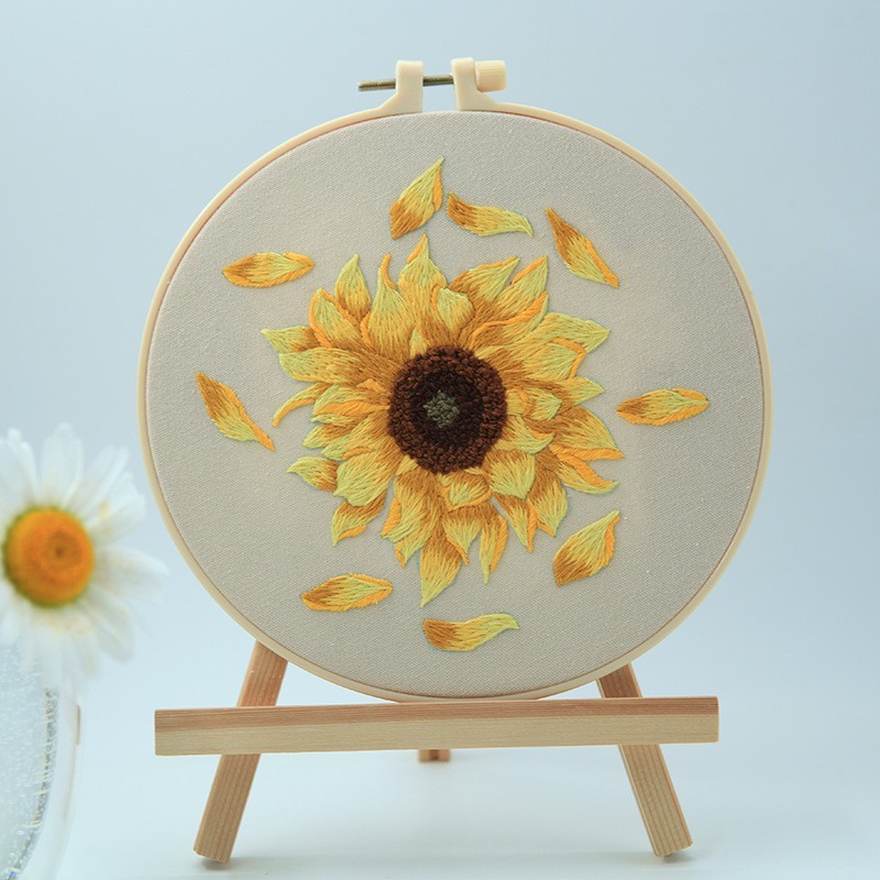 Pintura colgante hecha a mano Paquete de material de bricolaje de flores y plantas bordadas en inglés Serie de mariposas de flores bordadas en 3D Lu Pintura básica para principiantes