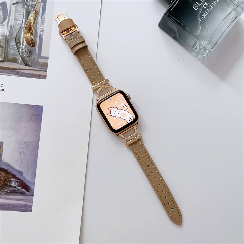Ящеричный рисунок бабочка пряжка тонкий ремешок, подходит для Apple Watch, Apple Watch 1-8 поколения SE, персональная браслет женский