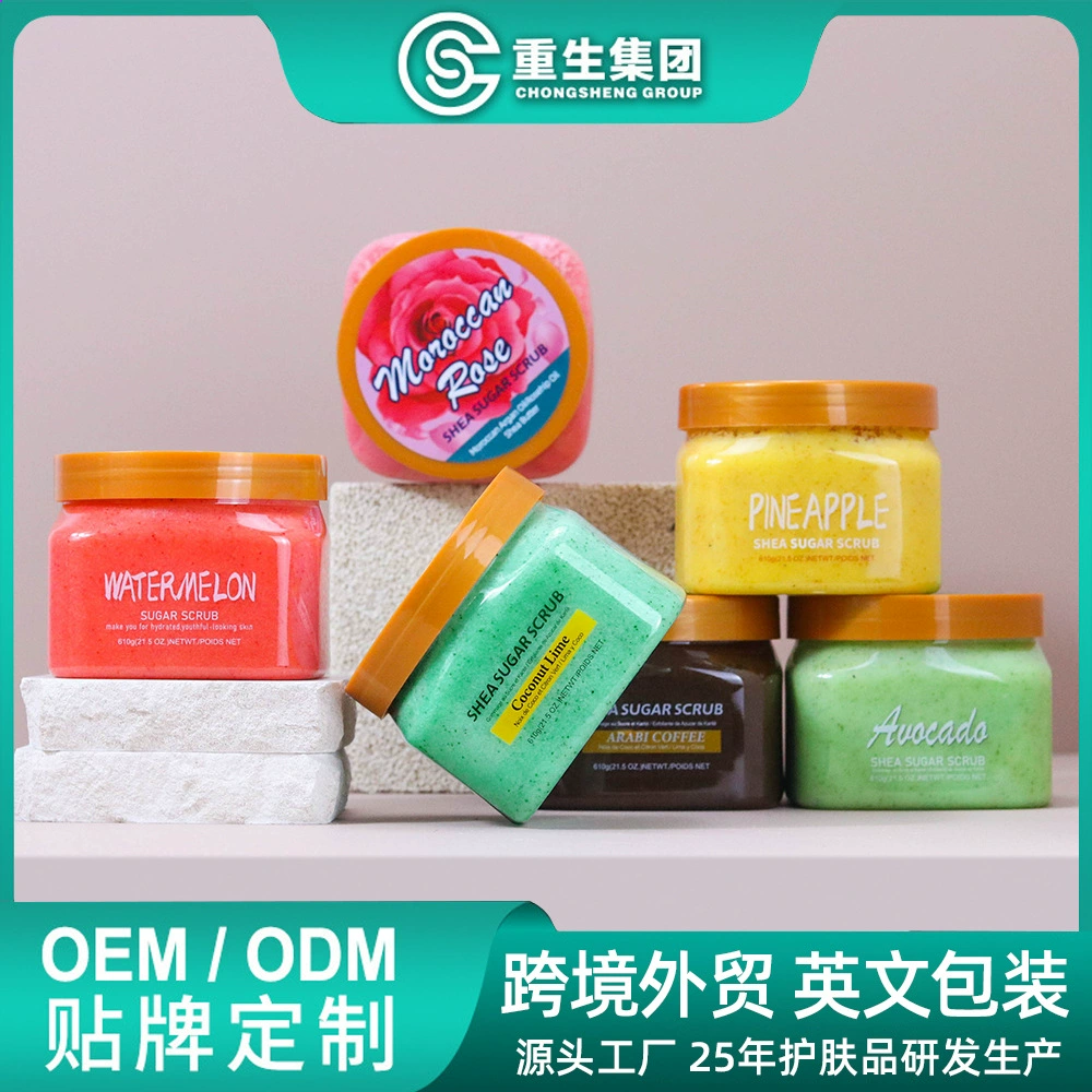 Скраб с сахаром и солью, соль для ванн, отшелушивающий крем-скраб, увлажняющий и смягчающий для кожи типа «куриная кожа», трансграничное OEM-производство на заказ