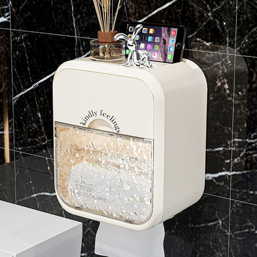 Toilet non-perforated toilet carton toilet tissue box extraction carton toilet paper shelf rolling paper waterproof wall-mounted