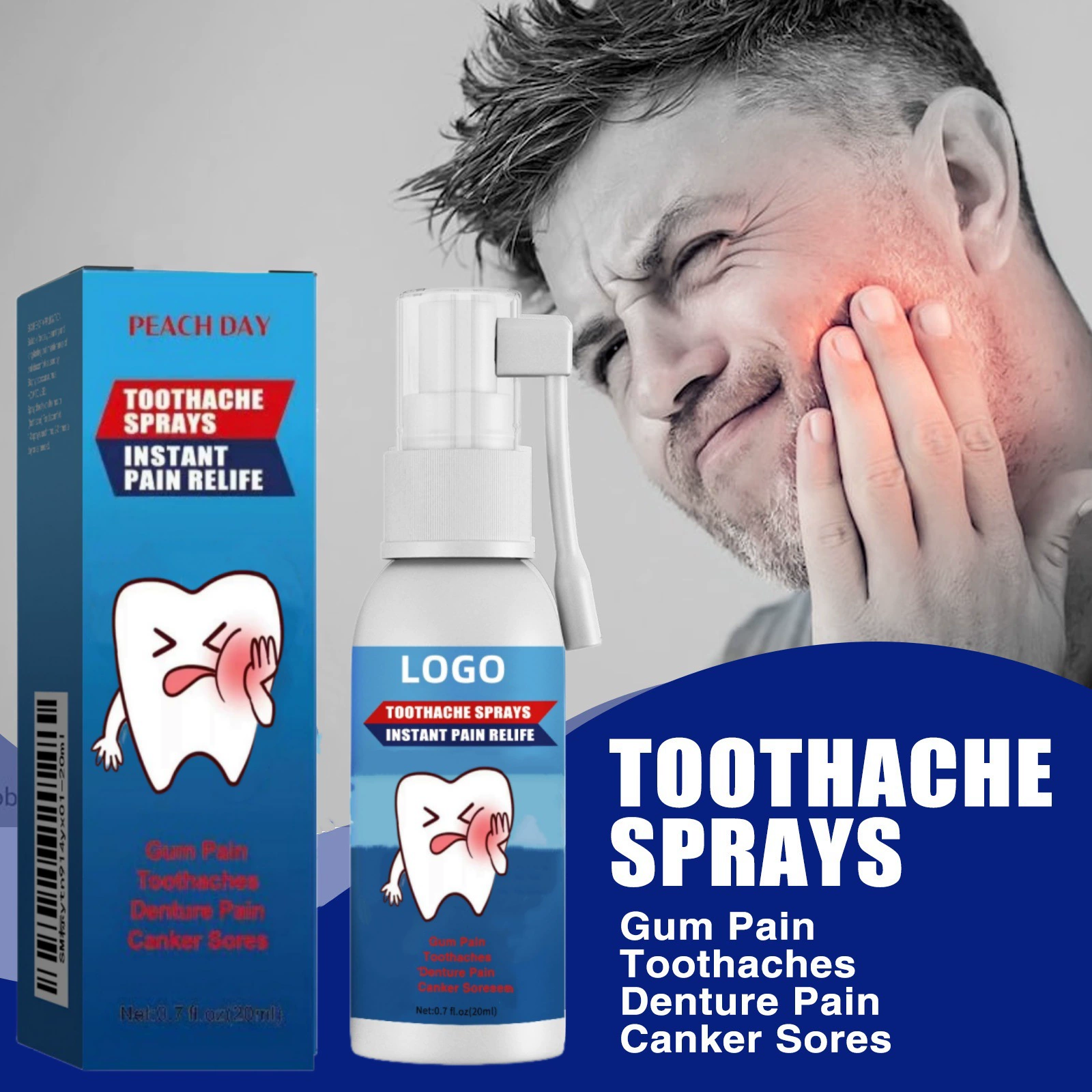 Спрей от зубной боли для лечения опухших и болезненных десен, спрей от зубной боли для остановки кариеса и кариеса зубов.