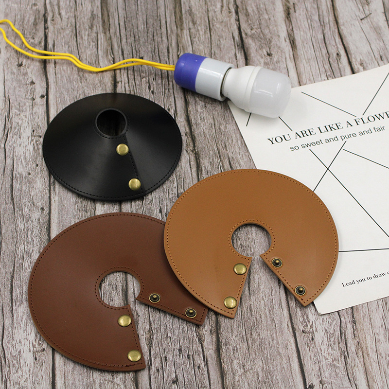 Spot Camping Japanese Leather Chandelier Cover Spotlight Dustproof Thickened Household Bedside Lampshade Simple Lighting Accessories